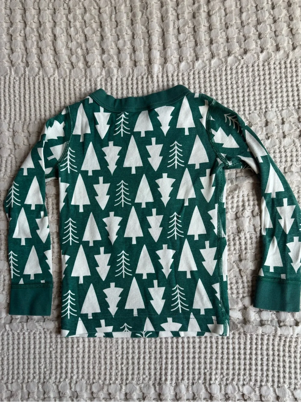 Hanna Andersson Green Tree Print Long John Pajamas